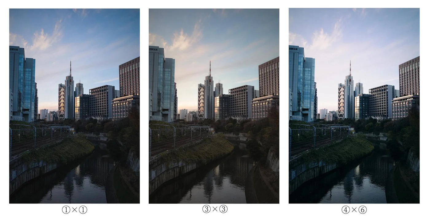 組み合わせ例3パターンの比較